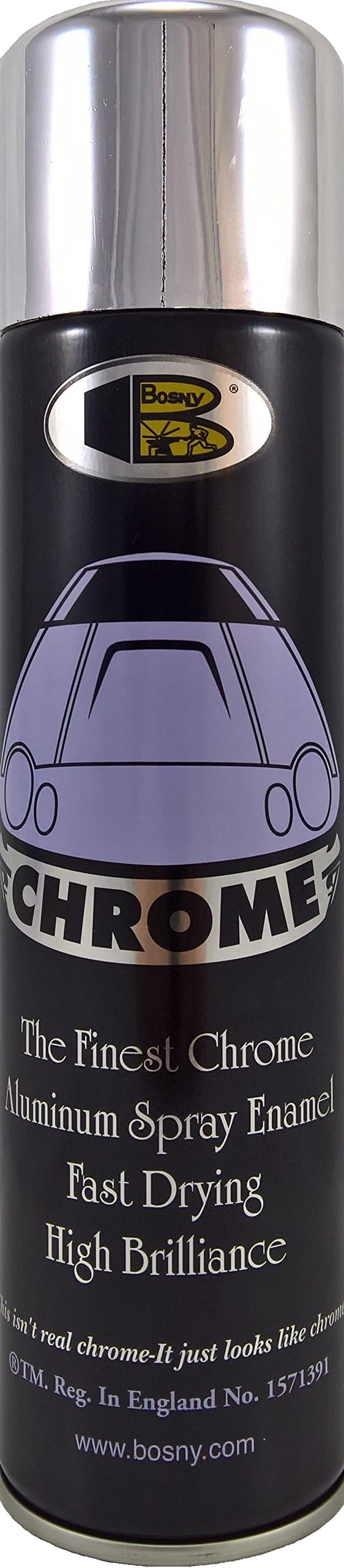 BOSNY Aerosol Spray Paint, 200ml (Chrome Silver Finish)