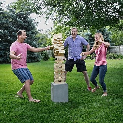 Miniatura 7 de Yard Games Juego gigante de madera para interiores y exteriores con 56 bloques de pino natural, para niños de 8 años en adelante (paquete de 2)