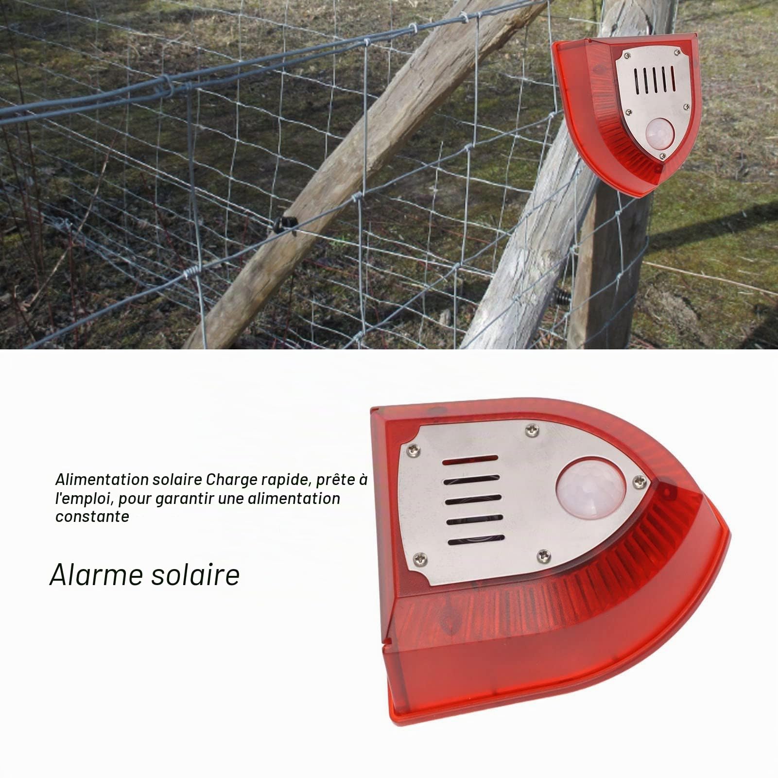 Alarme Solaire, Imite Le Son d'une Arme à Feu ou d'un Aboiement de Chien, Efficace pour Dissuader Les Intrus sans Causer de Dommages