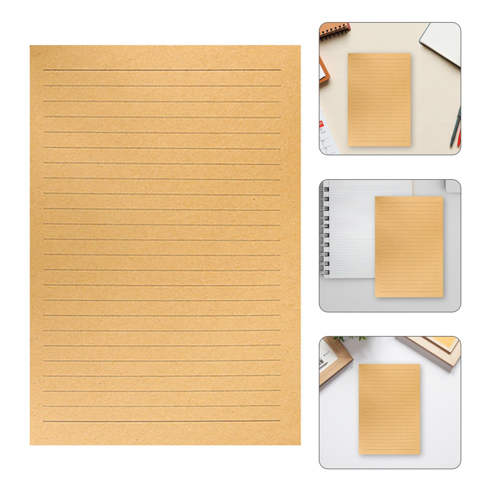 Carta da Lettere Kraft Vintage a Righe A5 Set di Cancelleria Retrò 300 Fogli per Scrivere Lettere Appunti e Progetti Creativi Carta da Cancelleria Resistente per Uso Ufficio e