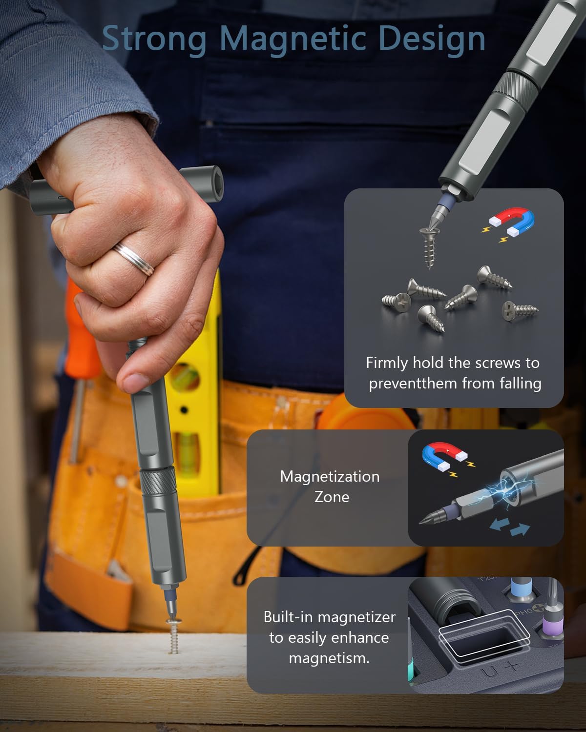 Juego de destornilladores magnéticos 42 en 1, juego de destornilladores de trinquete con 40 puntas y mango giratorio, kit de herramientas de reparación para regalos de Navidad, bicicleta