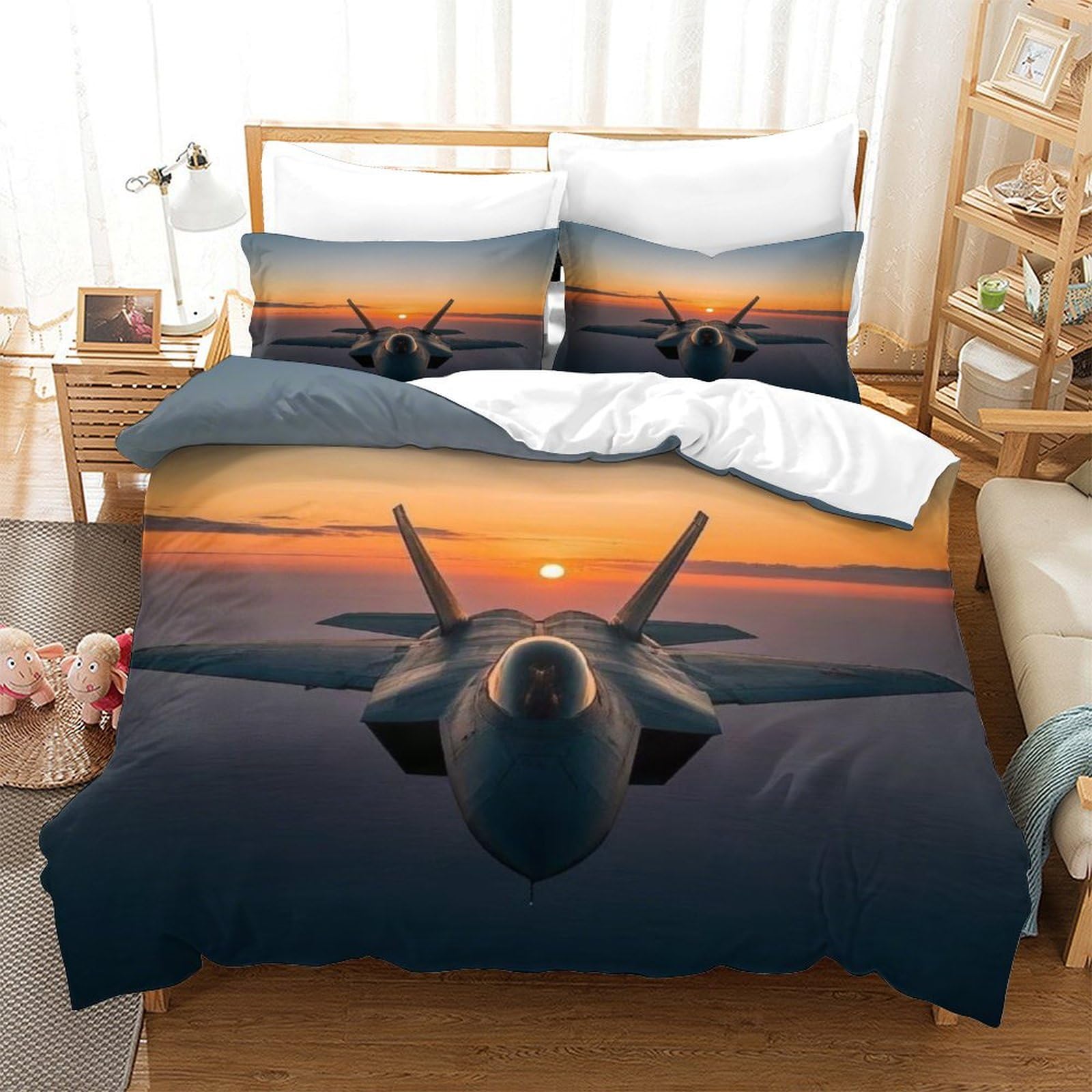 Linge de lit F22 Fighter Jet pour décorer une chambre d'adolescent passionné d'aviation