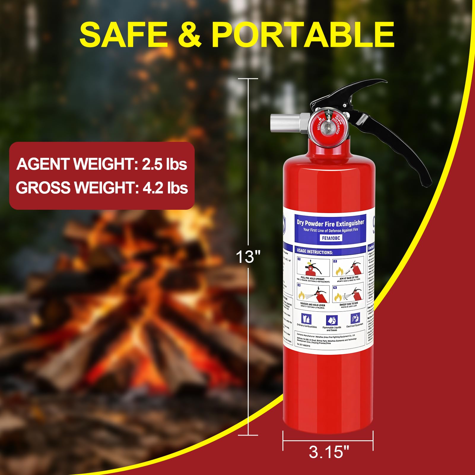 ABC Fire Extinguishers - 4 Pack, 2.5 lb -3 ABC Fire Extinguishers - 4 Pack, 2.5 lb -3