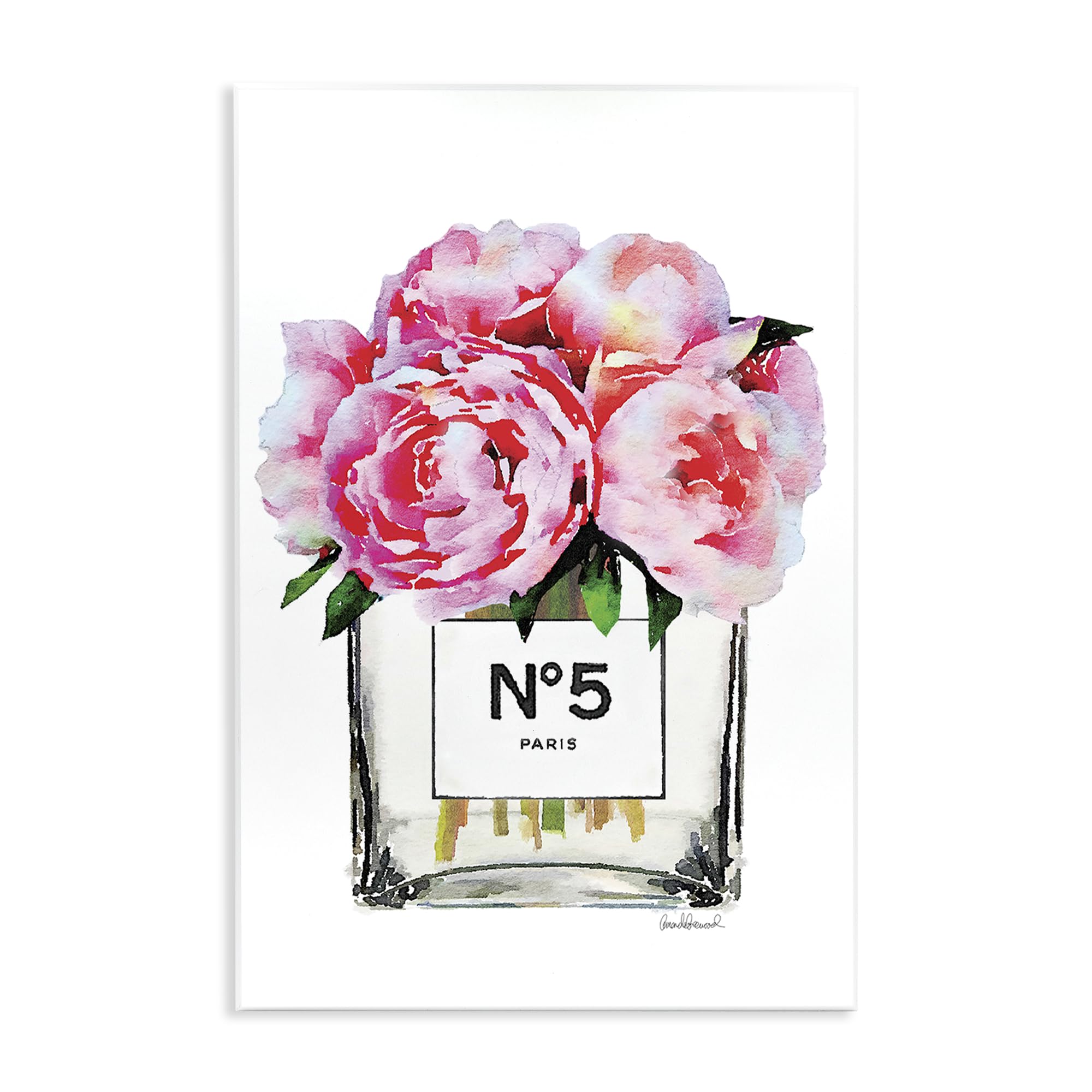 Stupell Industries Glam Paris Vase with Pink Peony Wall Plaque