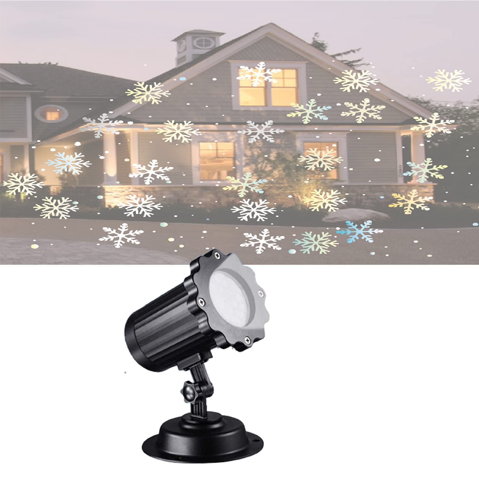 Lumières de projecteur de Noël, projecteur de lumière LED Flocon de Neige avec minuterie à Distance, lumières de projecteur de Noël intérieures/extérieures pour Une Utilisation de fête de dé