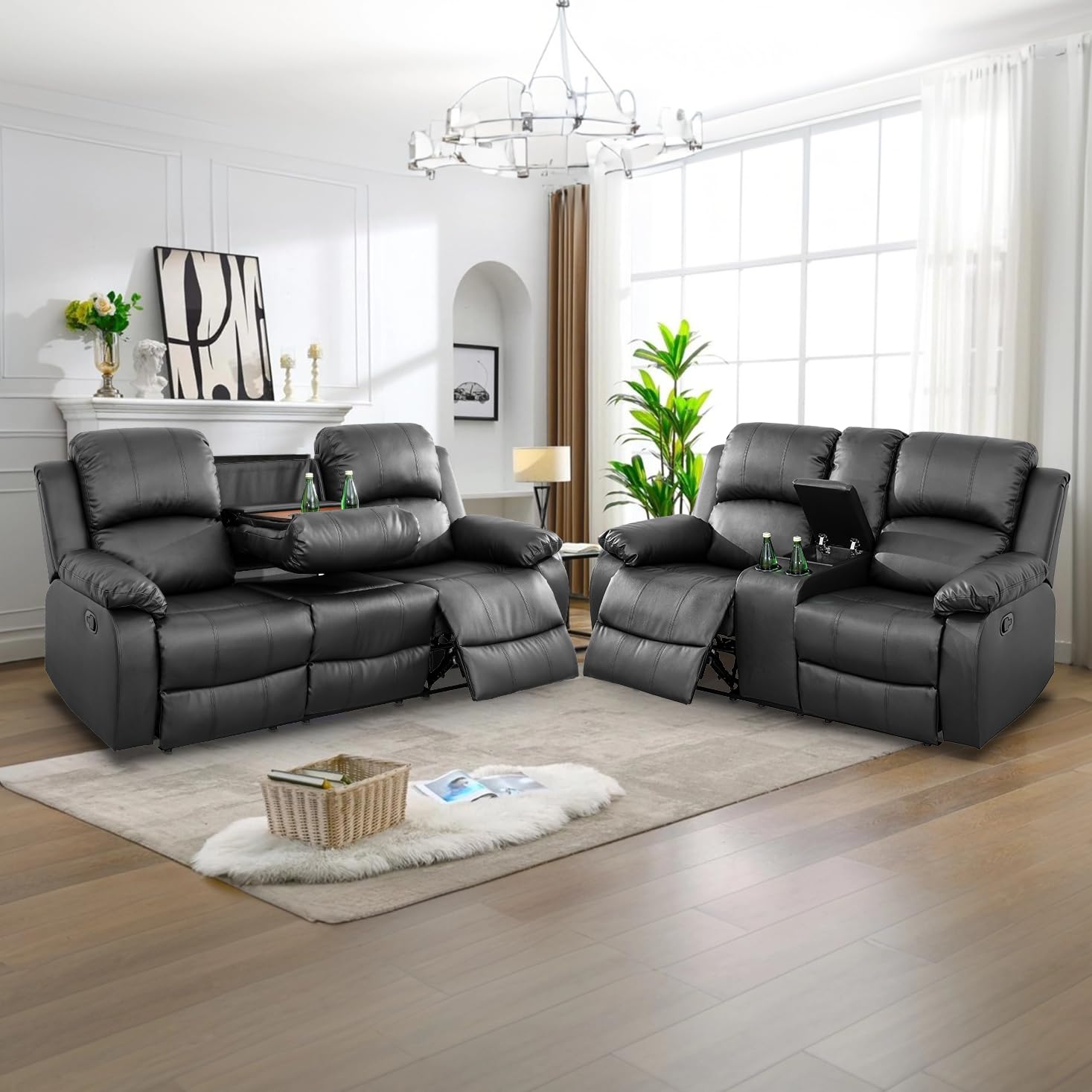 Black / Sofa + Loveseat