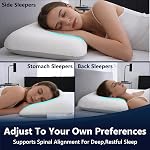 Memory Foam Pillow Queen Size, Cooling Orthopedic Bed Pillow for Sleeping – Medium Firm Neck & Shoulder Support, Double-Sided Design for All Seasons, Washable Cover (White 1.0, 70 * 40 * 10cm)