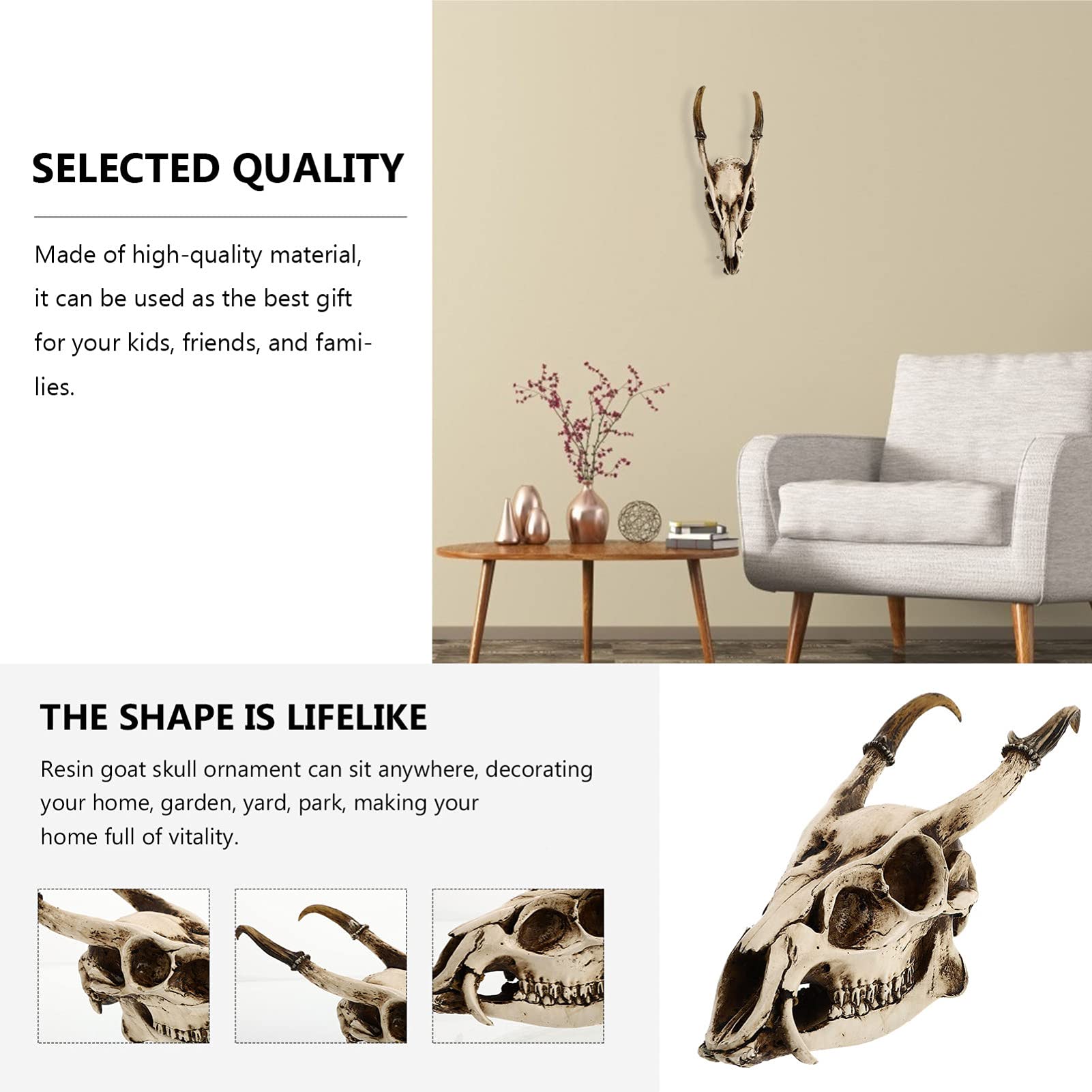 Healifty Escultura de cabeza vikinga para colgar en la pared, decoración coleccionable de Halloween
