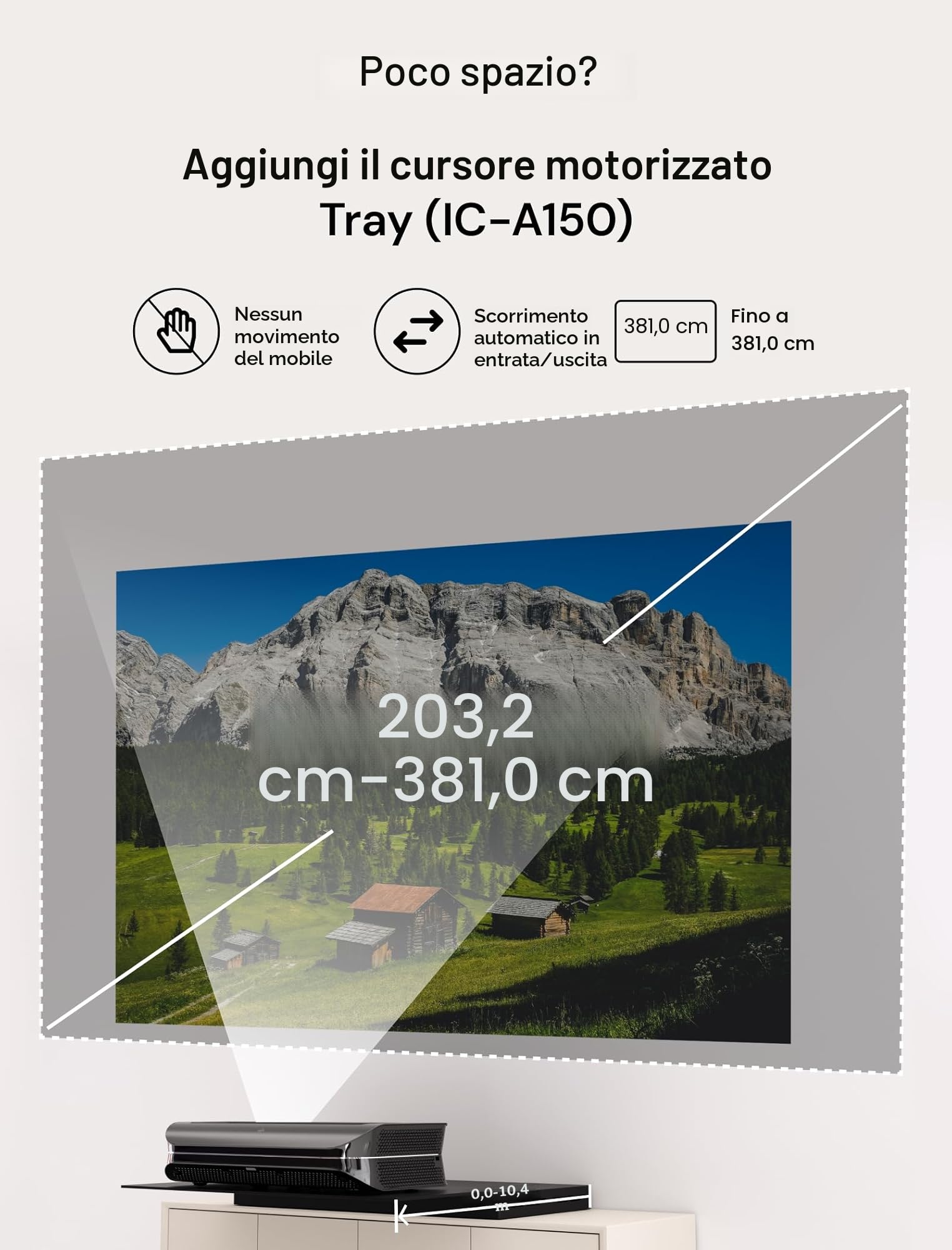 AWOL VISION LTV-2500 Proiettore Laser Ultra Short Throw 4K UHD con Dolby Vision & Atmos, 3D Attivo, 150", HDR10+, UST Laser TV (Include Fire TV Stick 4K Max)