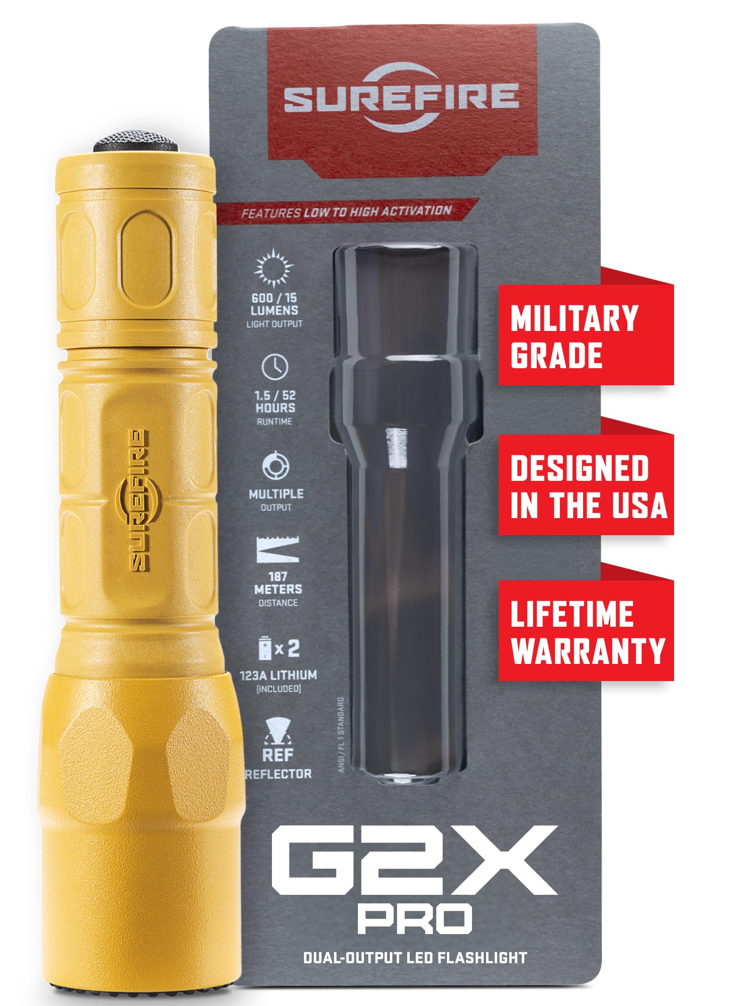 Amazon.co.jp: SUREFIRE(シュアファイア) G2X Pro-YE イエロー G2X-D