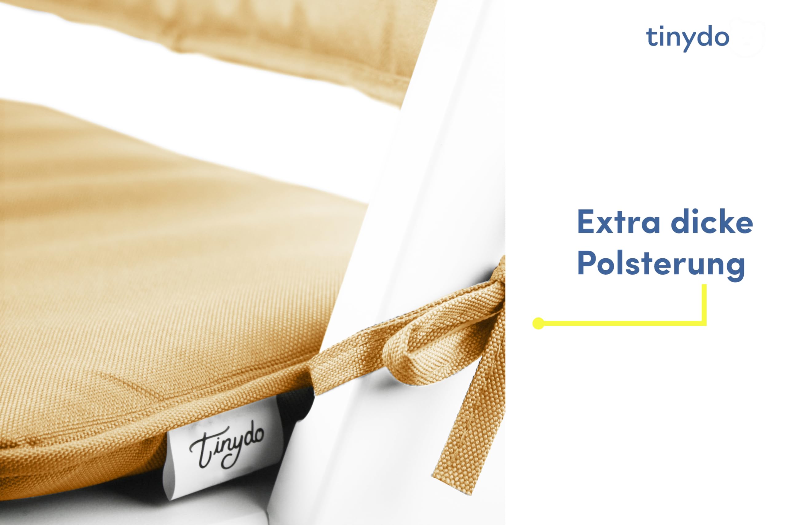 Hochstuhl Sitzkissen für Stokke Tripp Trapp - ergonomisches Memory-Schaum Kissen zur Rückenentlastung, Sitzpolster extra dick - Sitzverkleinerer Auflage ohne Verrutschen (Bär/Beige)