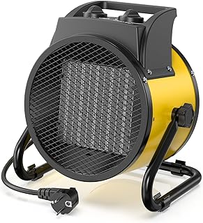 DAHTEC Chauffage Soufflant 3000W - Chauffe Rapide & Économie d'Énergie - Industriel Radiateur électrique - Angle Réglable & Thermostat - Idéal pour la Maison, Atelier et la Chantier