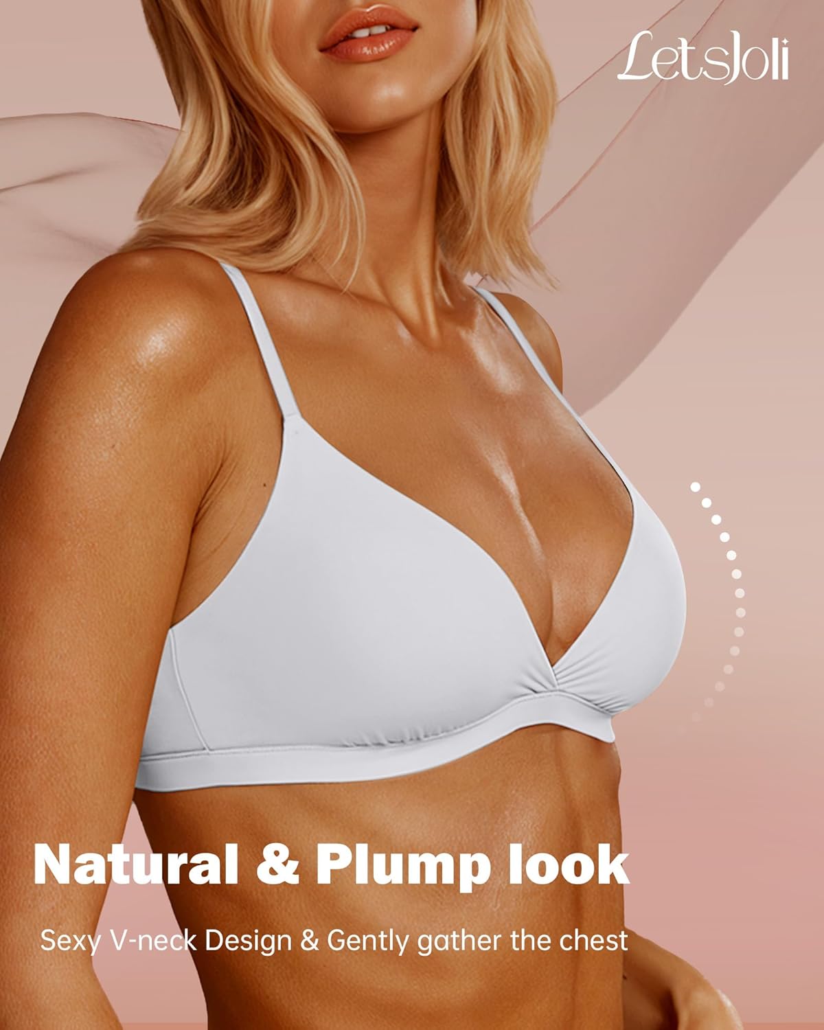 Triangle Bralettes for Women Wireless Bras Plunge Unlined No Underwire Seamless Comfortable Everyday Bras - Image 3