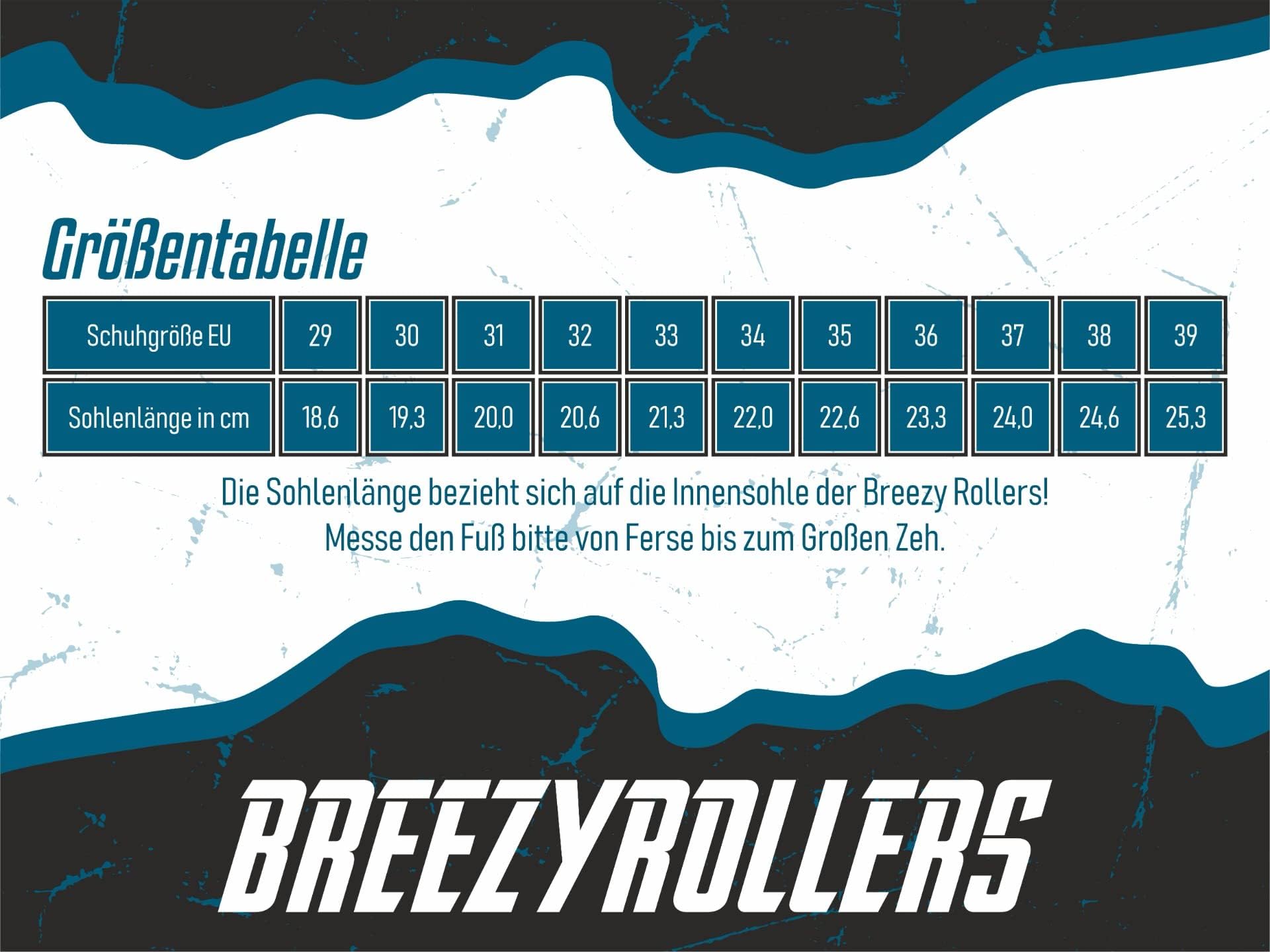 BREEZY ROLLERS Schuhe mit Rollen für Kinder I Rollschuhe-Sneaker Kids I Von Kinder Straßen-Schuhen zu Rollschuh in wenigen Sek. I Patentiertes Klick-System I Turnschuhe mit Rollen für Mädchen & Jungen