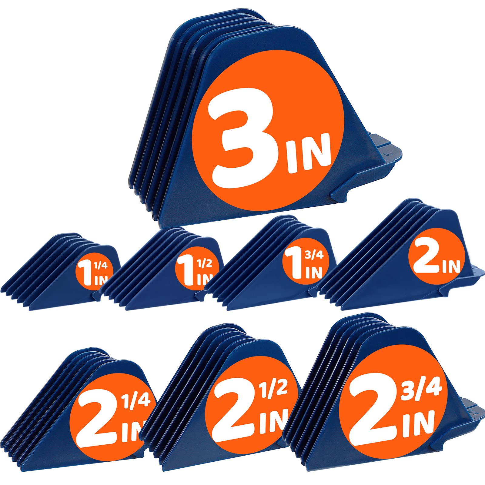 Mega Hair Clipper Guards, Extra Long 3 Inch Hair Clipper Guide Combs Large Guide Comb Set 3”, 2.75”, 2.5”, 2.25", 2", 1.75", 1.5", 1.25" Fits Most