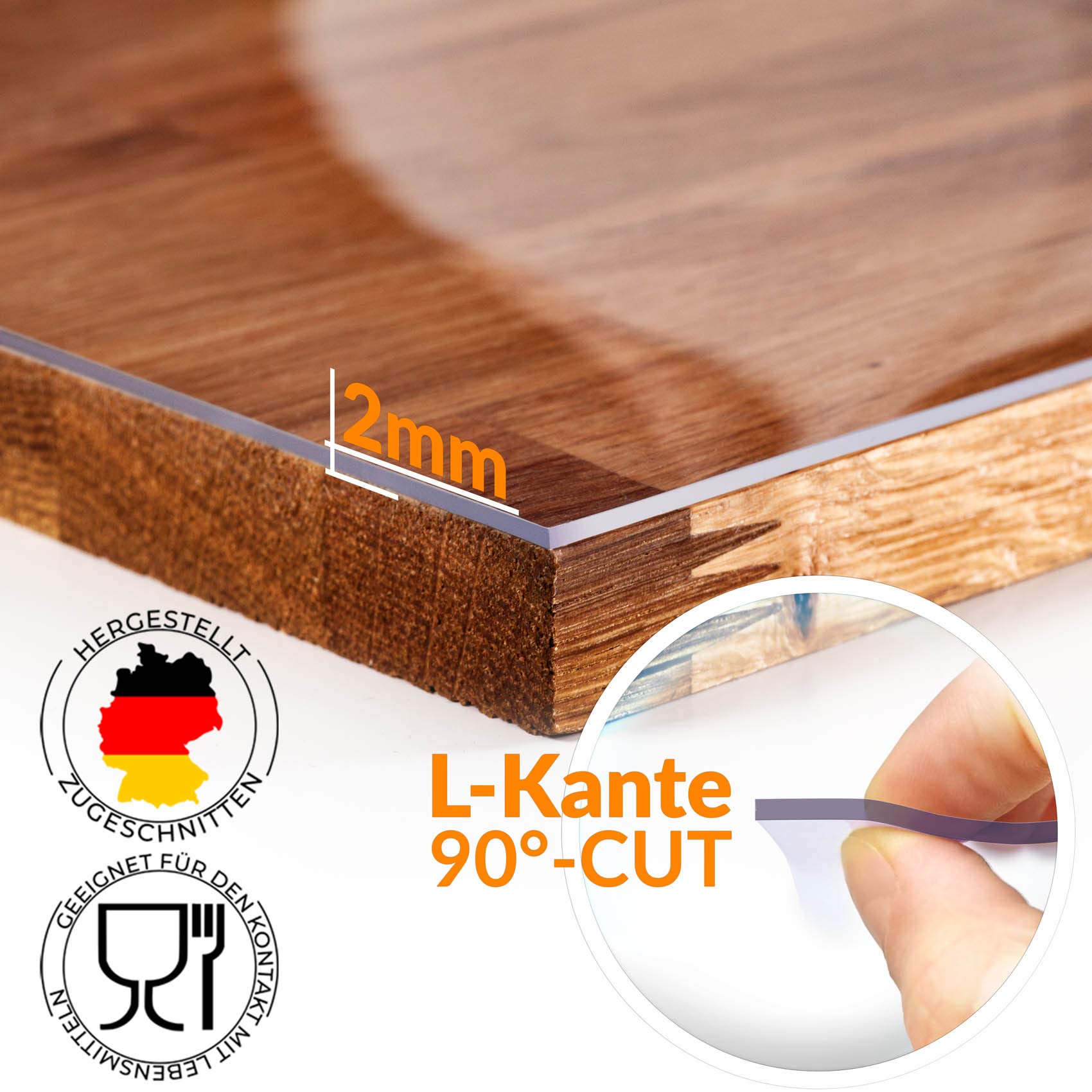 ANRO Lámina de mesa transparente lavable 2mm Transparente Mantel Suave Lámina PVC 95x180cm Muchos tamaños (1000)