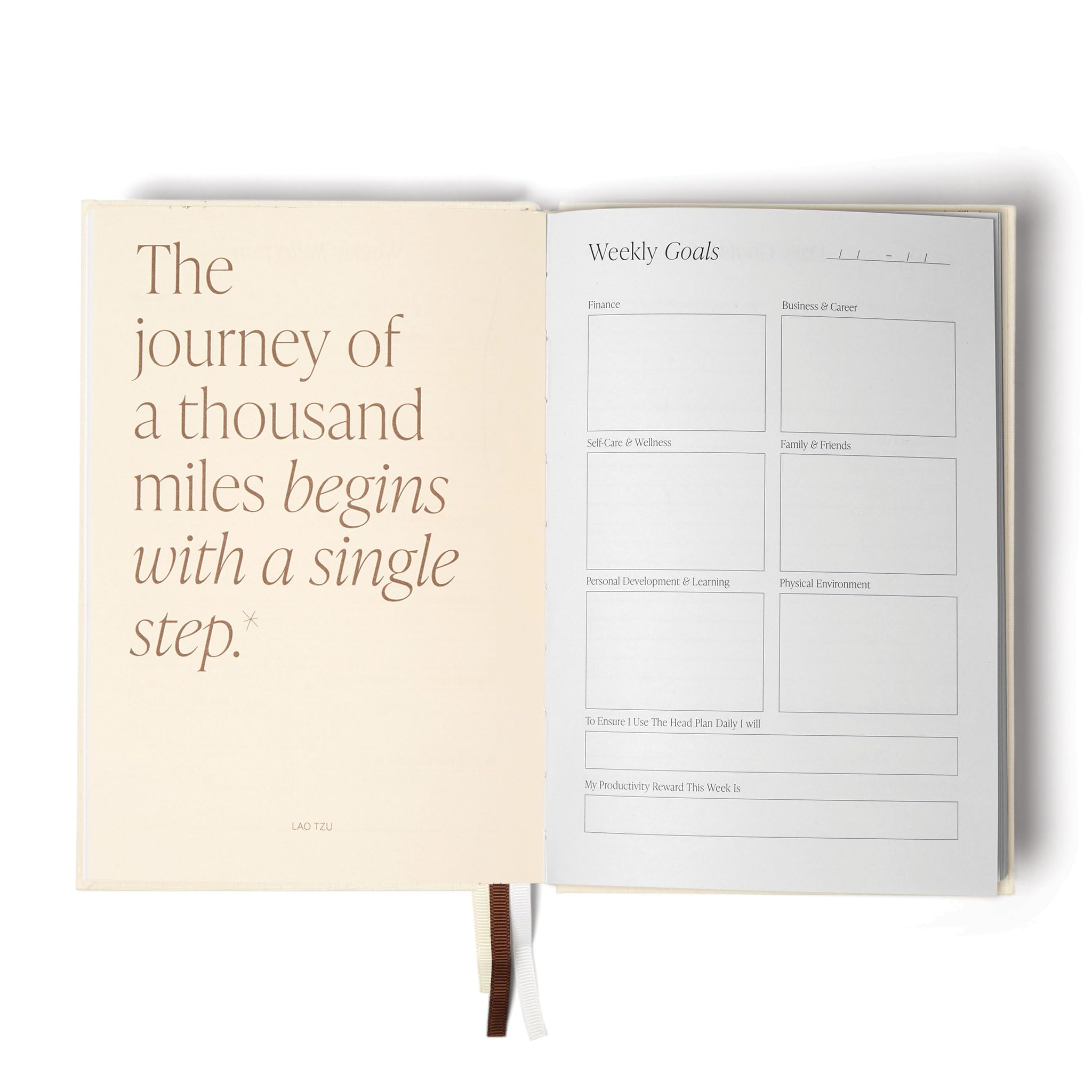 The Head Plan Journal | Wellness Journal | Undated Weekly and Daily Goal Setting Planner to Get Organised, Increase Productivity, Achieve Goals | Hardcover Self Care Journal | Paper White - Image 4