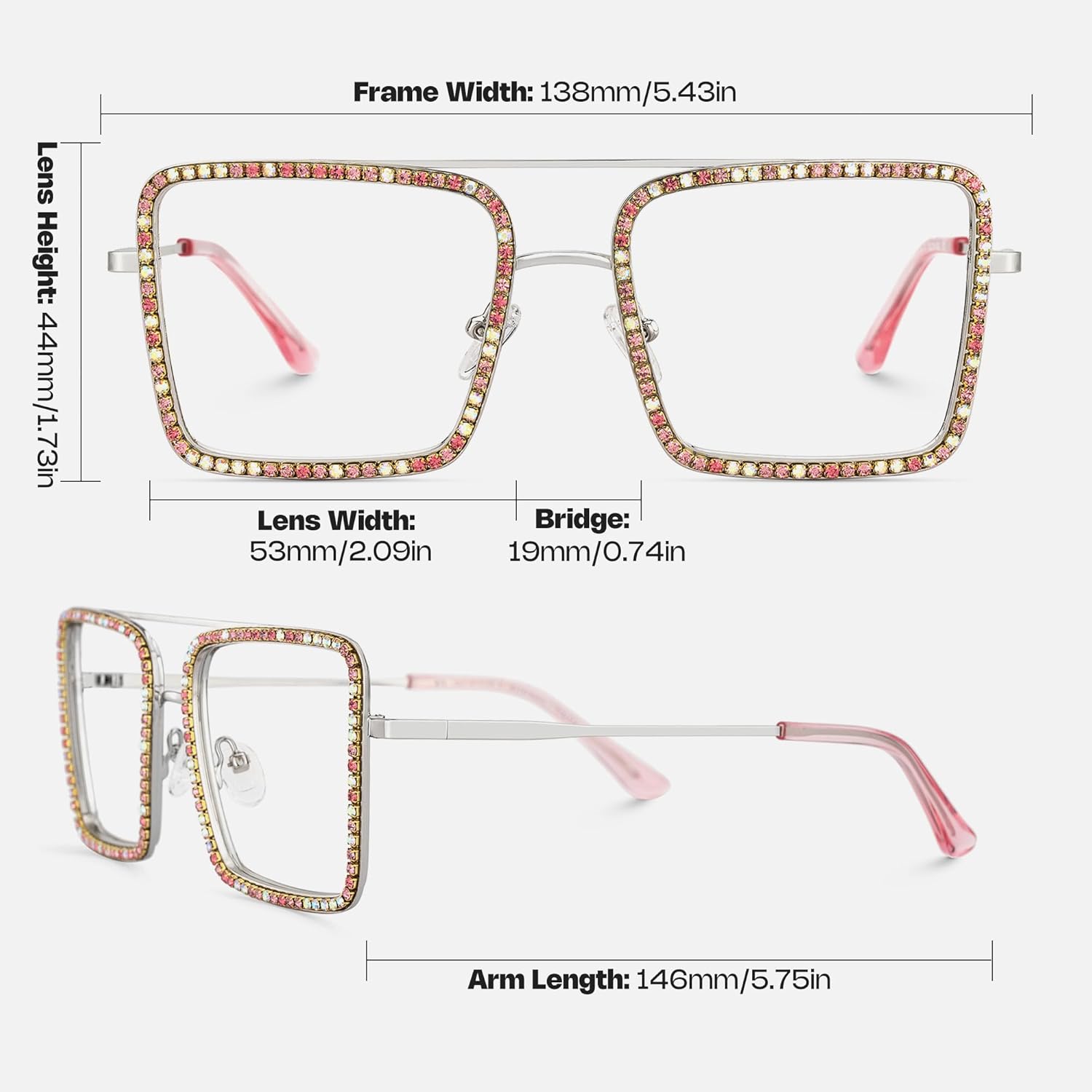 Zeelool Stylish Square Blue Light Blocking Glasses for Women Diva ZJGM635348