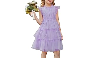 Girl Party Dress: Summer Birthday Party Dress Ruffle Tiered Tulle Princess Prom Dress Size 5-12
