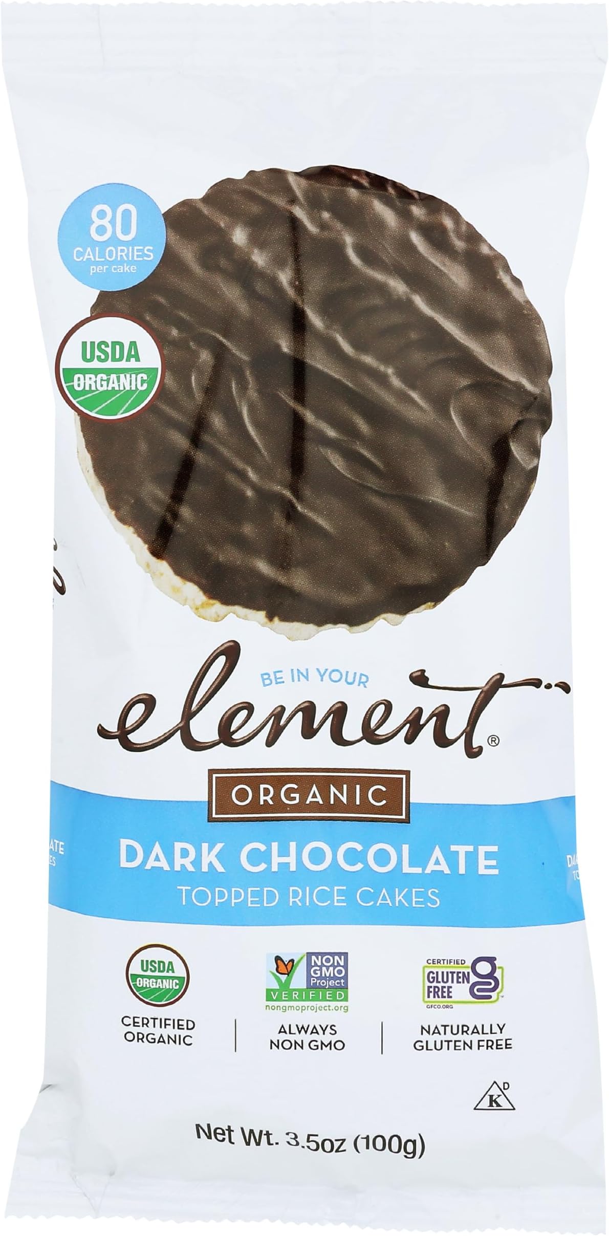 Element Snacks Organic Rice Cake Dark Chocolate, 3.5 oz
