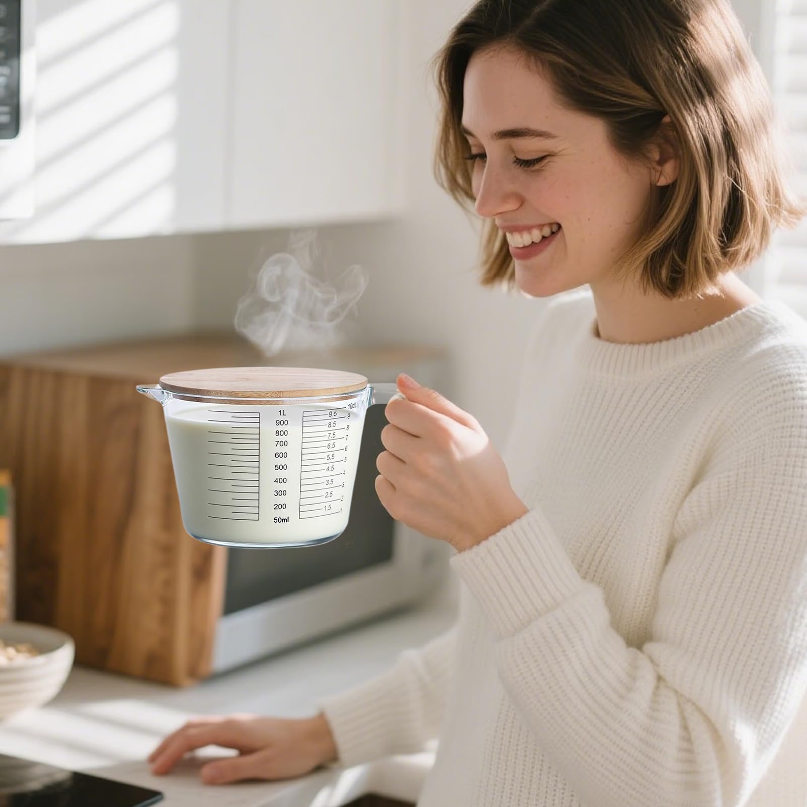 Tasses à Mesurer Alimentaires Verre Mesureur Gradué pour Pâtisserie avec
