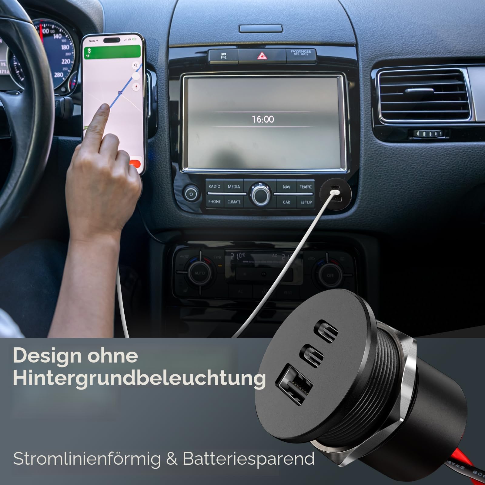 acegoo USB C Steckdose 12V Aluminium, Dual Typ C PD3.0 20W & QC3.0 18W, KFZ 12 Volt Buchse Dose Einbau Adapter für Wohnmobil Camper Auto Boot LKW Wohnwagen Jacht, 2 Stück