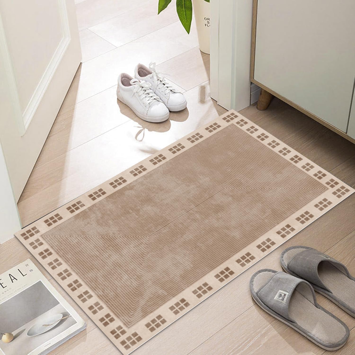 LYGLIGH Ultra Thin Door Mat Indoor Entrance, 1/10 in Thin Door Mats for Inside Entry, Non-Slip Rubber Backing Washable Doormat, Fade Resistant, Absorbent, Low Profile Dirt Trapper, 35"X24" — image 1