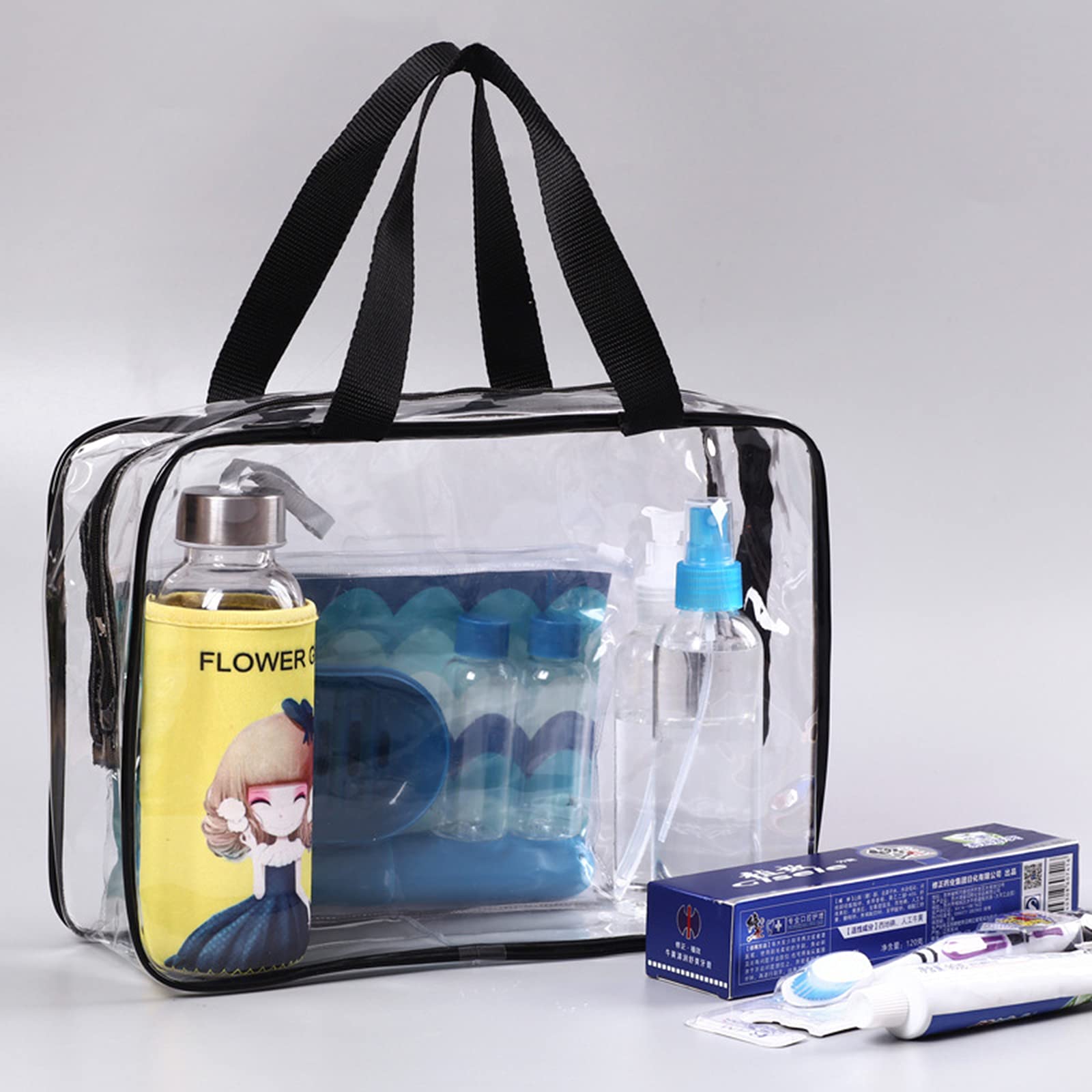 Clear Toiletry Bags, 2 Pcs Large Storage Makeup Bags Waterproof Transparent Cosmetic Gags for Travel — view 7