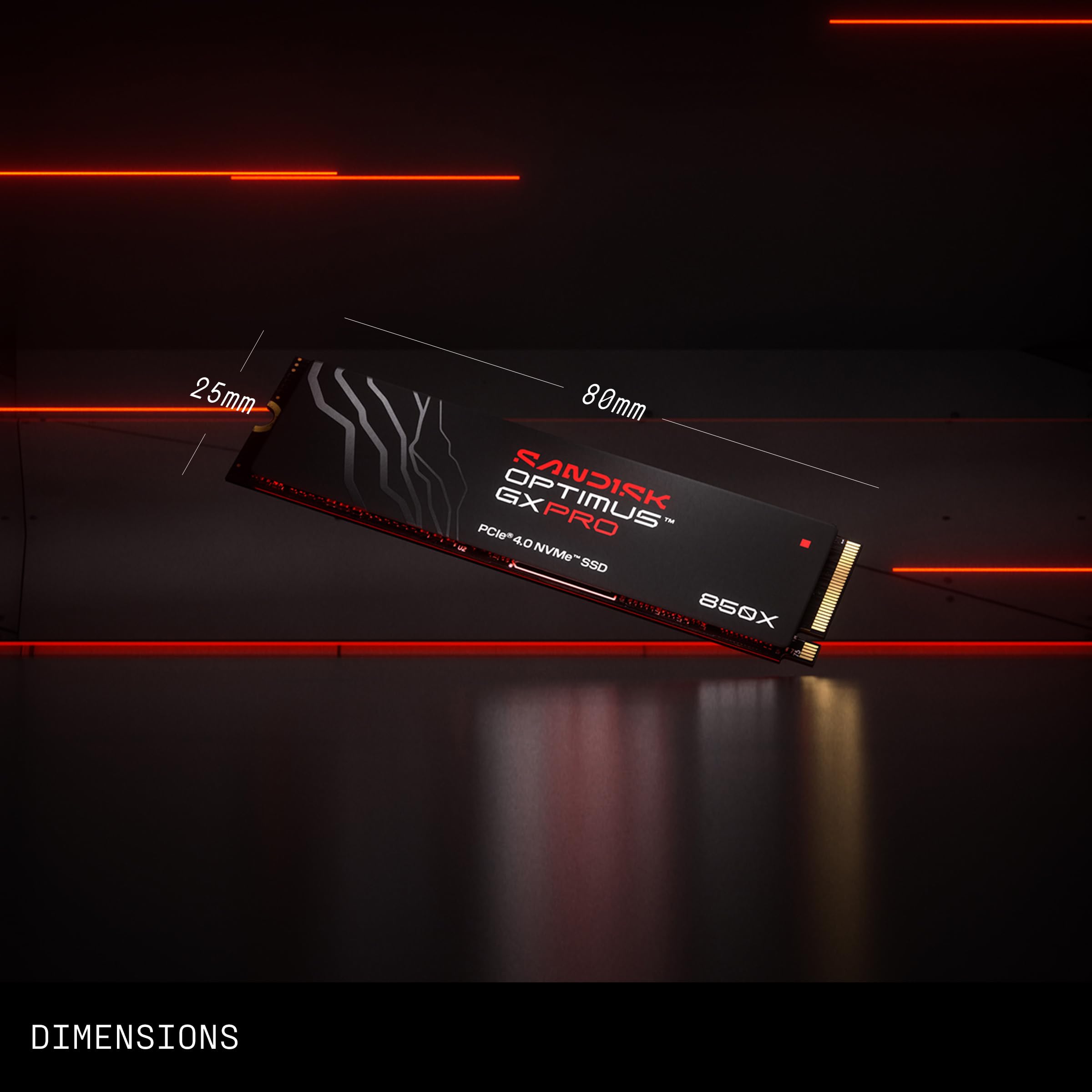 SANDISK Optimus GX Pro 850X NVMe SSD 2 to (Jusqu’à 7 300/6 600 Mo/s Vitesses de Lecture/écriture séquentielles, M.2 2280, PCIe 4.0, Jusqu’à 1 200 ToW) Extension de Stockage pour Le Jeu