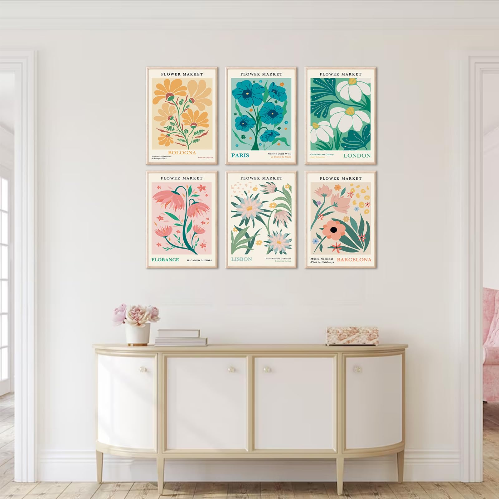 Amazon.co.jp: RETRART フラワーマーケットポスター6枚セット 8x10