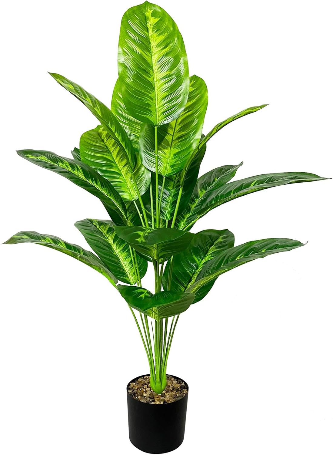 Artificial Plants in Pots Large Fake Tree Floor Faux Tropical Plants Decorative Greenry House Potted Tall for Home Office Living Room Decor Indoor Garden Outdoor (80cm Tropical Banana)