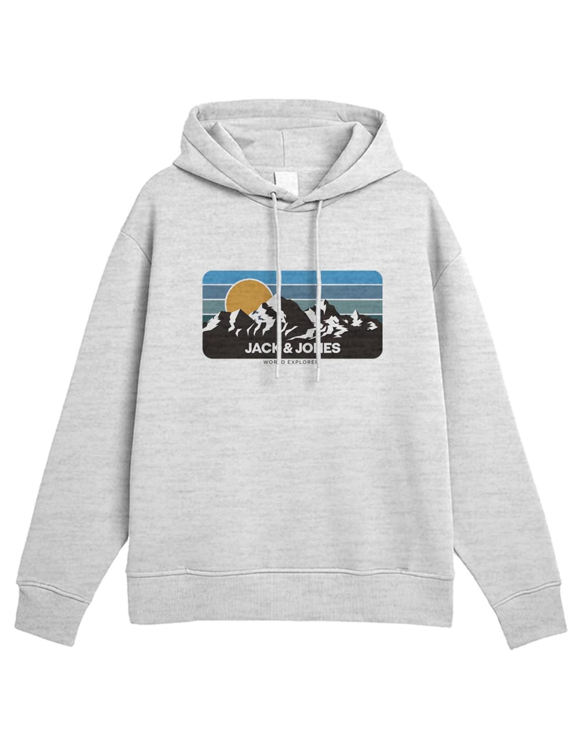 JACK & JONES Herren Jjpeak Sweat Hood Kapuzenpullover, White Melange, M