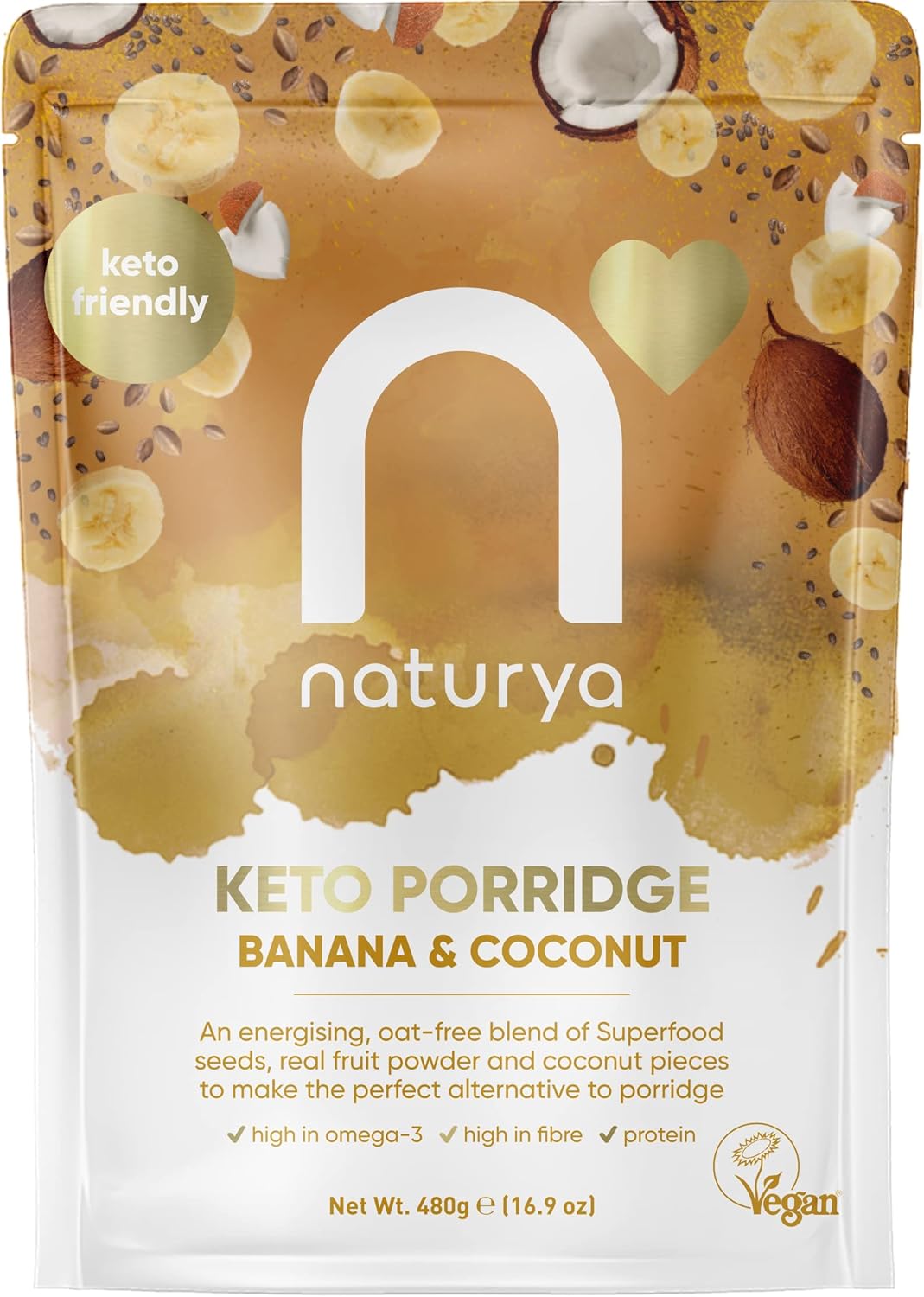 Naturya Keto Porridge OatFree 480g (Banana & Coconut), Healthy