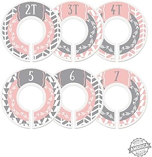 Toddler Closet Dividers, Child Closet Dividers, Toddler Closet Organizers, Toddler Size Dividers, Young Child Clothing Dividers, Woodland, Arrow, Tribal, Pink, Grey, Gray (Toddler/Child)