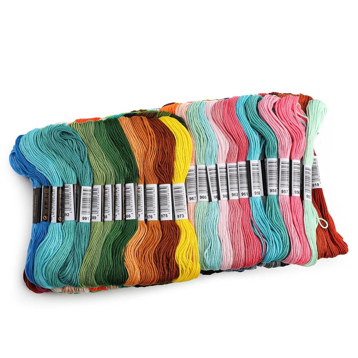 Fil Broderie 447 pièces de fils for point de croix, toutes les différentes couleurs, écheveaux de fil à broder, artisanat, fil de couleur dégradé différent, 8 M(Random color)