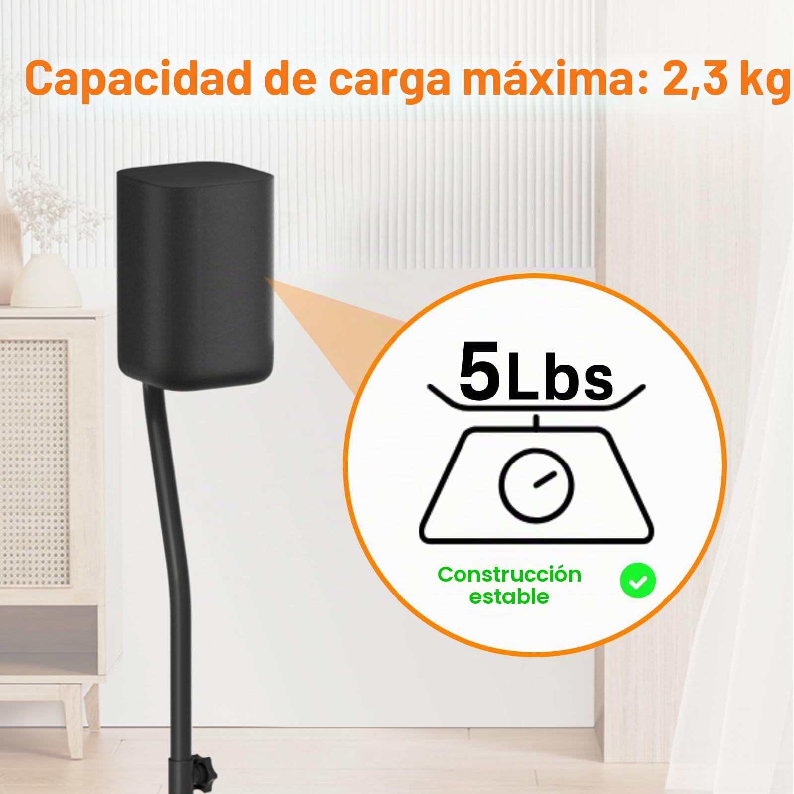 notiela Soporte universal para altavoces envolvente par de altura de 33 a 42 - Soporte de altavoz trasero para LG, Vizio, Sony, Samsung La mayoría de los pequeños soportes de altavoces de sonido