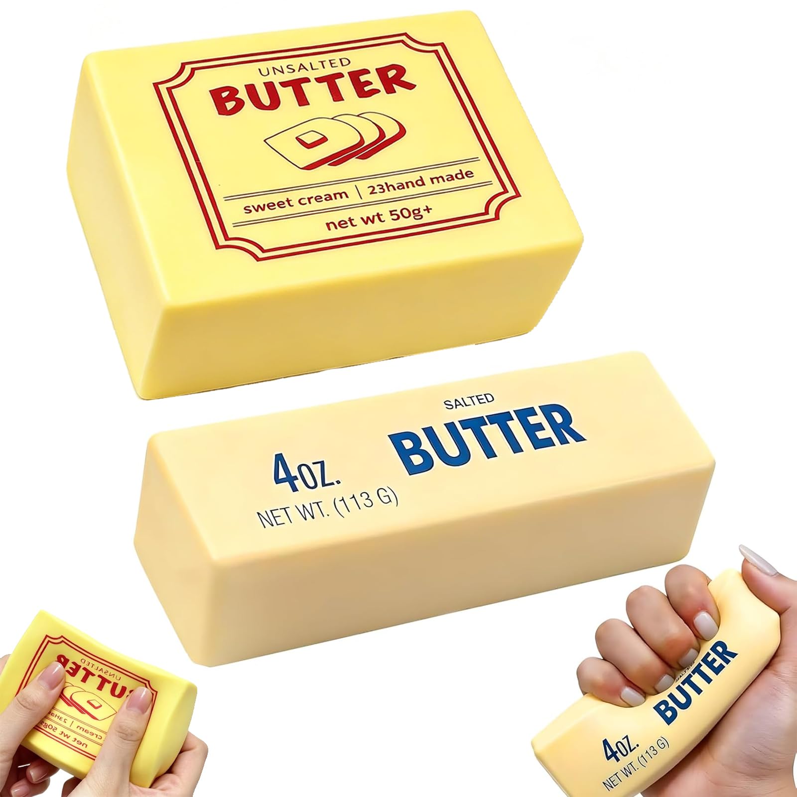 2PCS Butter Squishy, Squishy Toy Slow Rising, Stress Relief Sensory Fidget Toys, Two Pack Sensory Play Items, Soft Butter Brick Squeeze Toys for Relaxation-image-40