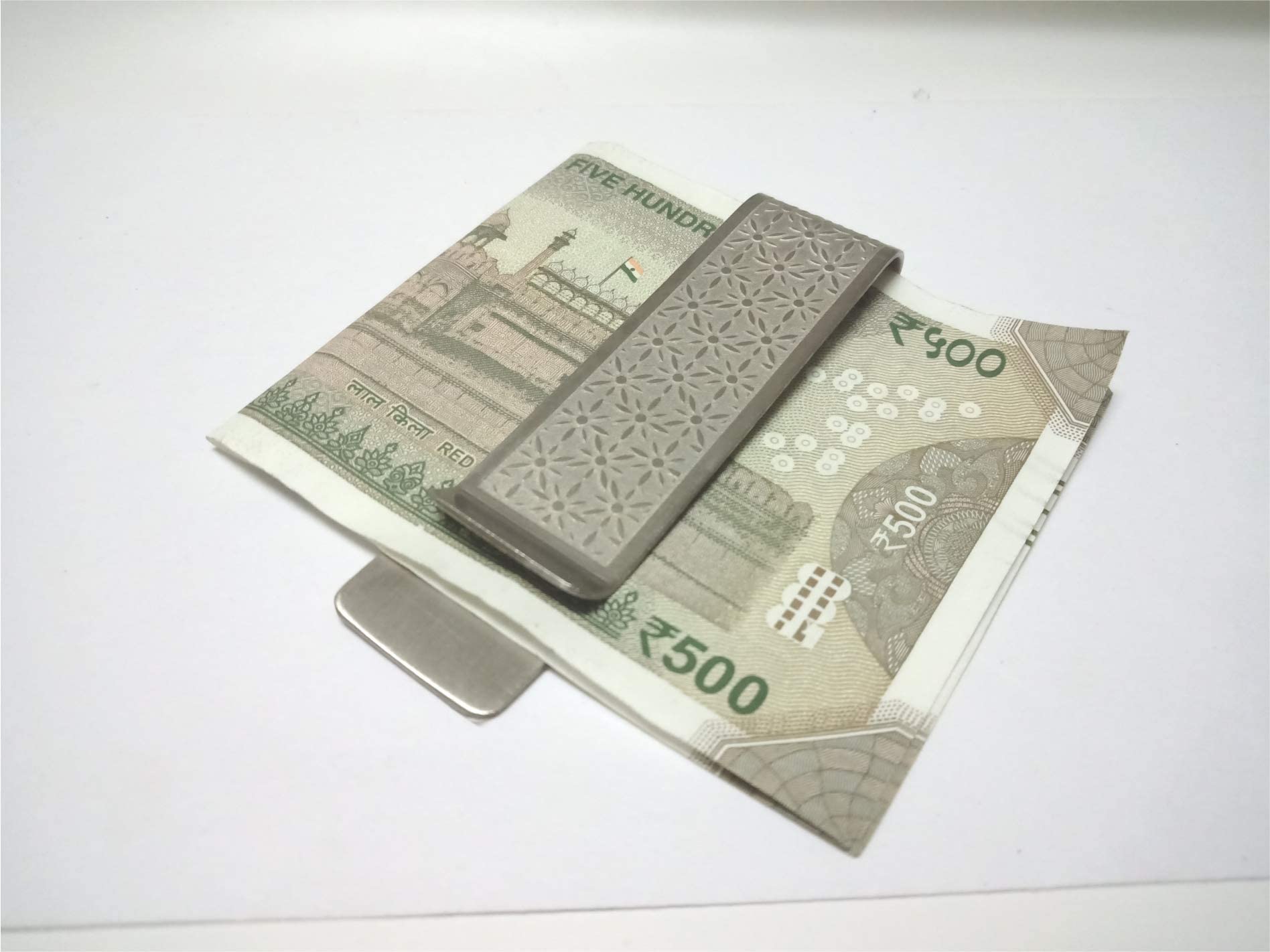 DLCCREATION Money Clips in Stainless Steel Front Pocket Minimalist Slim Credit Card Holder Size: 2cm x 7.5cm