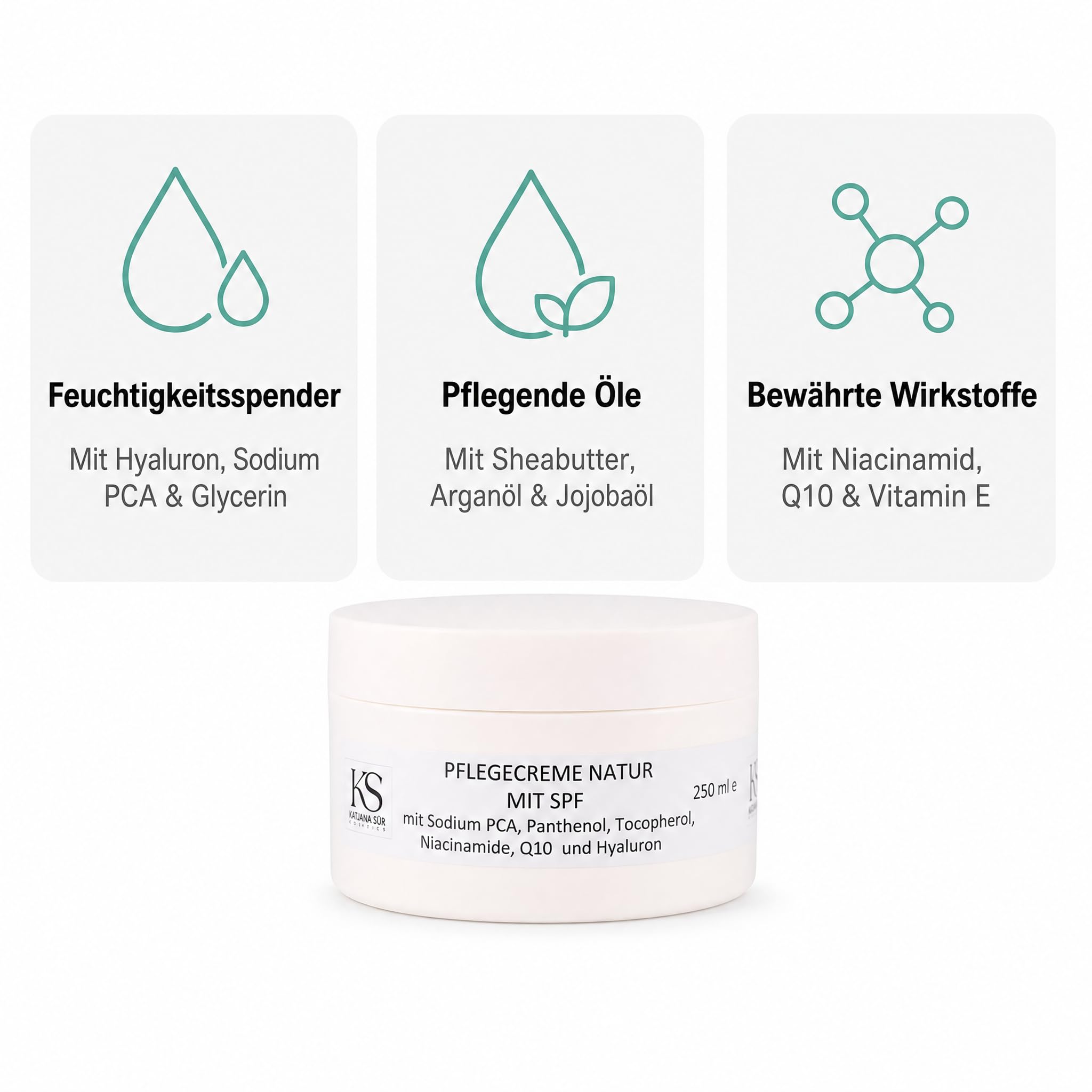 KS Beauty Bio Pflegecreme mit SPF, 250 ml | Feuchtigkeitscreme fürs Gesicht mit Niacinamid, Vitamin E & Aloe Vera – auch für empfindliche Haut geeignet