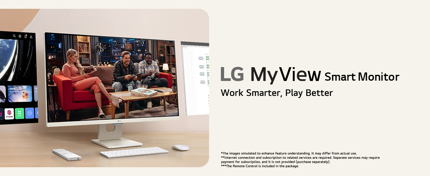 LG MyView Smart Monitor 27SR50F, 27 Inch, Full HD 1080P IPS Panel
