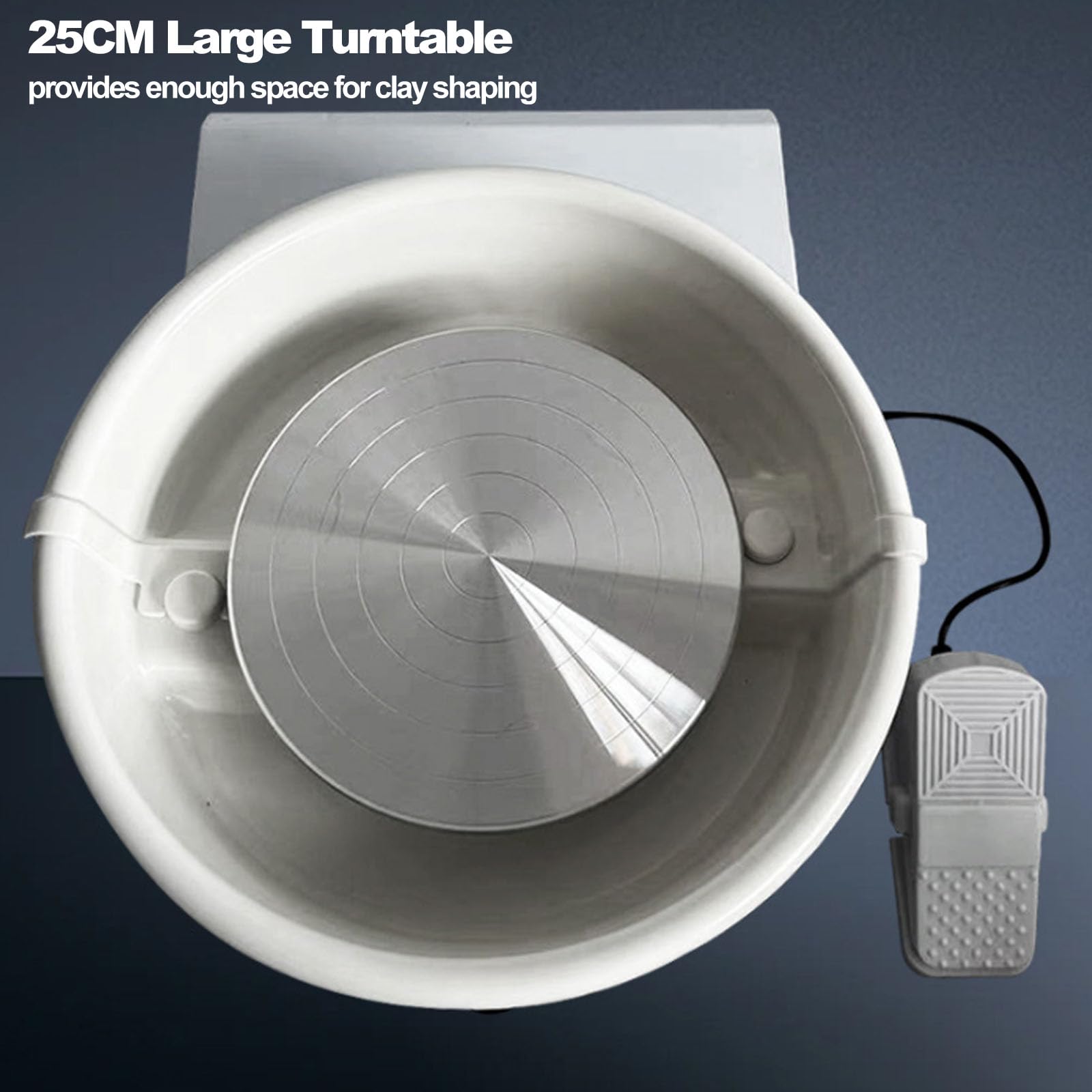 Kit de torno de alfarero, máquina para dar forma a la cerámica con pedal y pantalla LED, ajustable hacia adelante o hacia atrás, bajo nivel de ruido, para la enseñanza de arte para principiantes.
