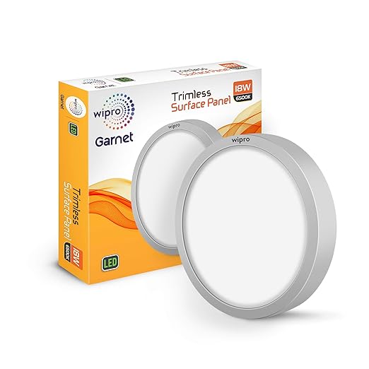 Wipro D641865 Garnet 18-Watt Trimless Panel Light (Cool Day Light, White, Round)