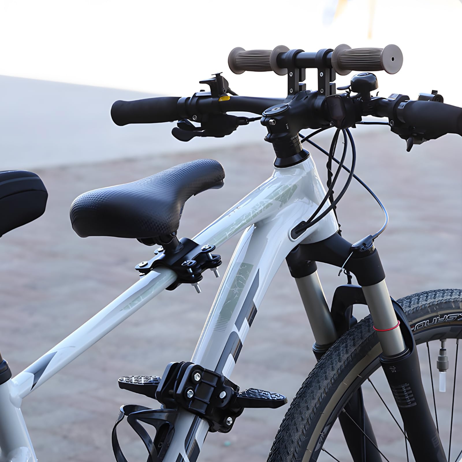 Siège Vélo Enfant Avant avec Guidon, Porte Bébé Vélo, Compatible VTT Adulte