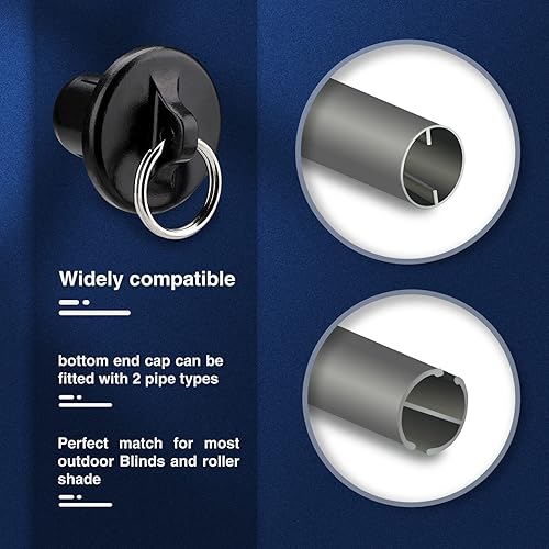 Miniatura 10 de Vasteo Accesorios de sombra con anillo, resistencia a la intemperie, para persianas enrollables Coolaroo exteriores, persianas enrollables (arena, 1