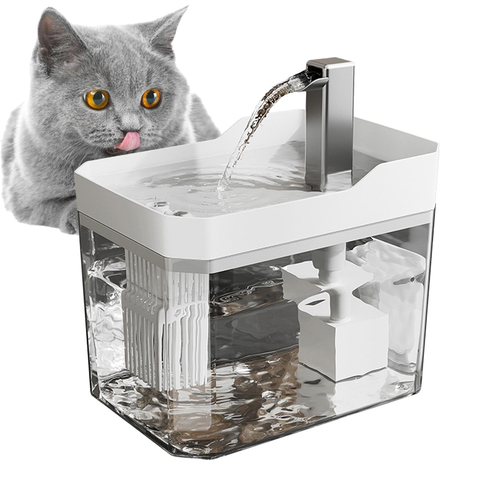 Whrcy Dog Water Dispenser - USB Powered Non Slip Cat Drinking Fountain - Automatic Cat Water Bowl, Pet Supplies Cat Watering Supplies for Indoor