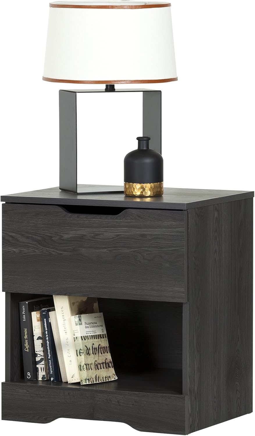 Cheapest 🛒 South Shore Trinity 1-Drawer Nightstand, Gray Oak with Cut-Out Handles Buy 1 get 1 South Shore Trinity 1-Drawer Nightstand, Gray Oak with Cut-Out Handles