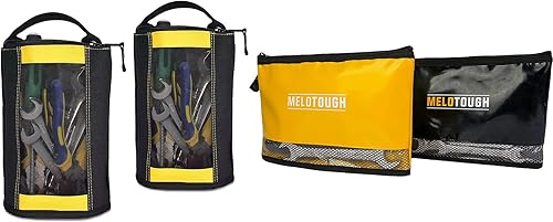 MELOTOUGH Bolsa de herramientas de lona con cremallera Bolsa de cremallera Bolsa rápida con ventana de malla+Material impermeable Bolsa de