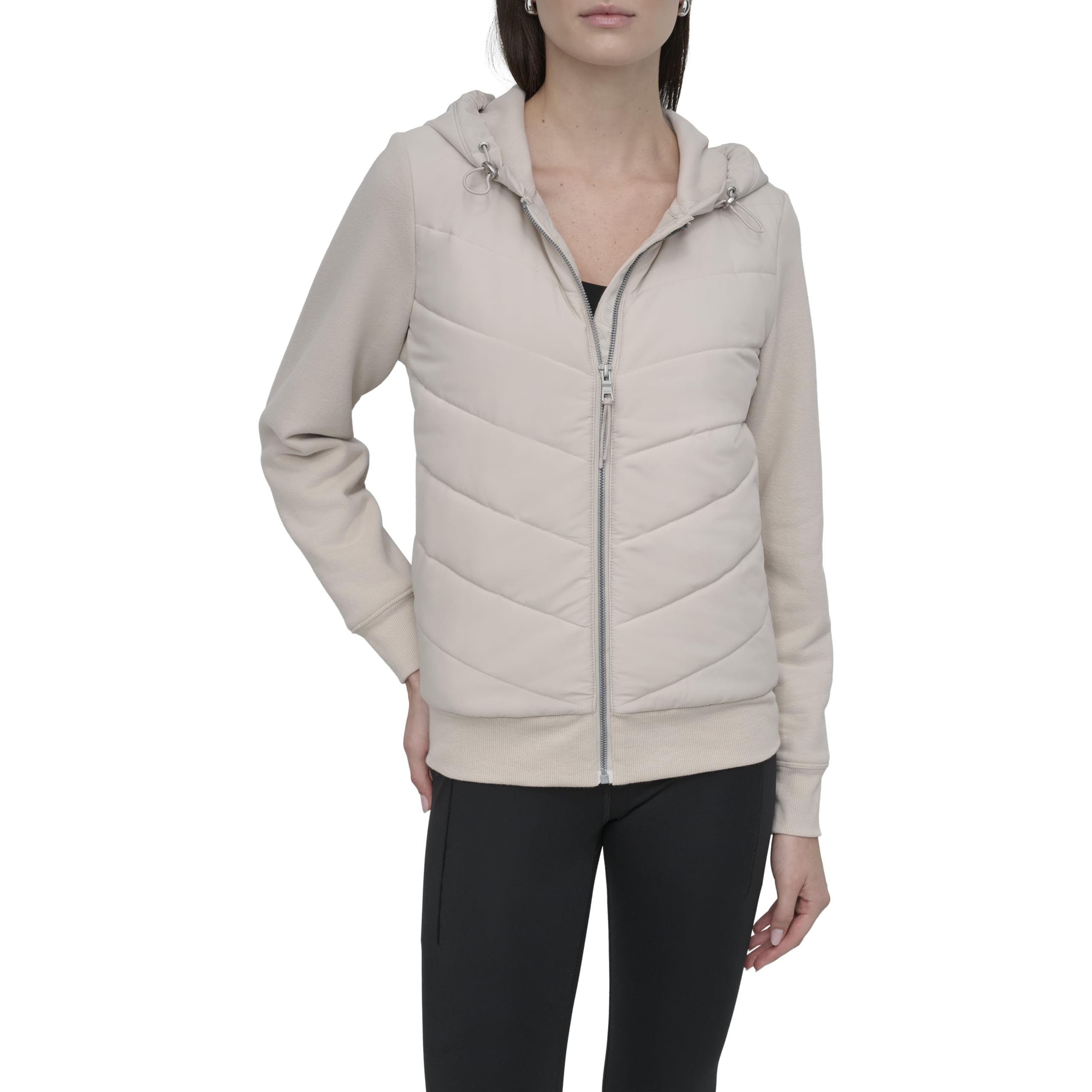 

                                                    DKNY Women's Light Weight Hybrid Full Zip Jacket, 