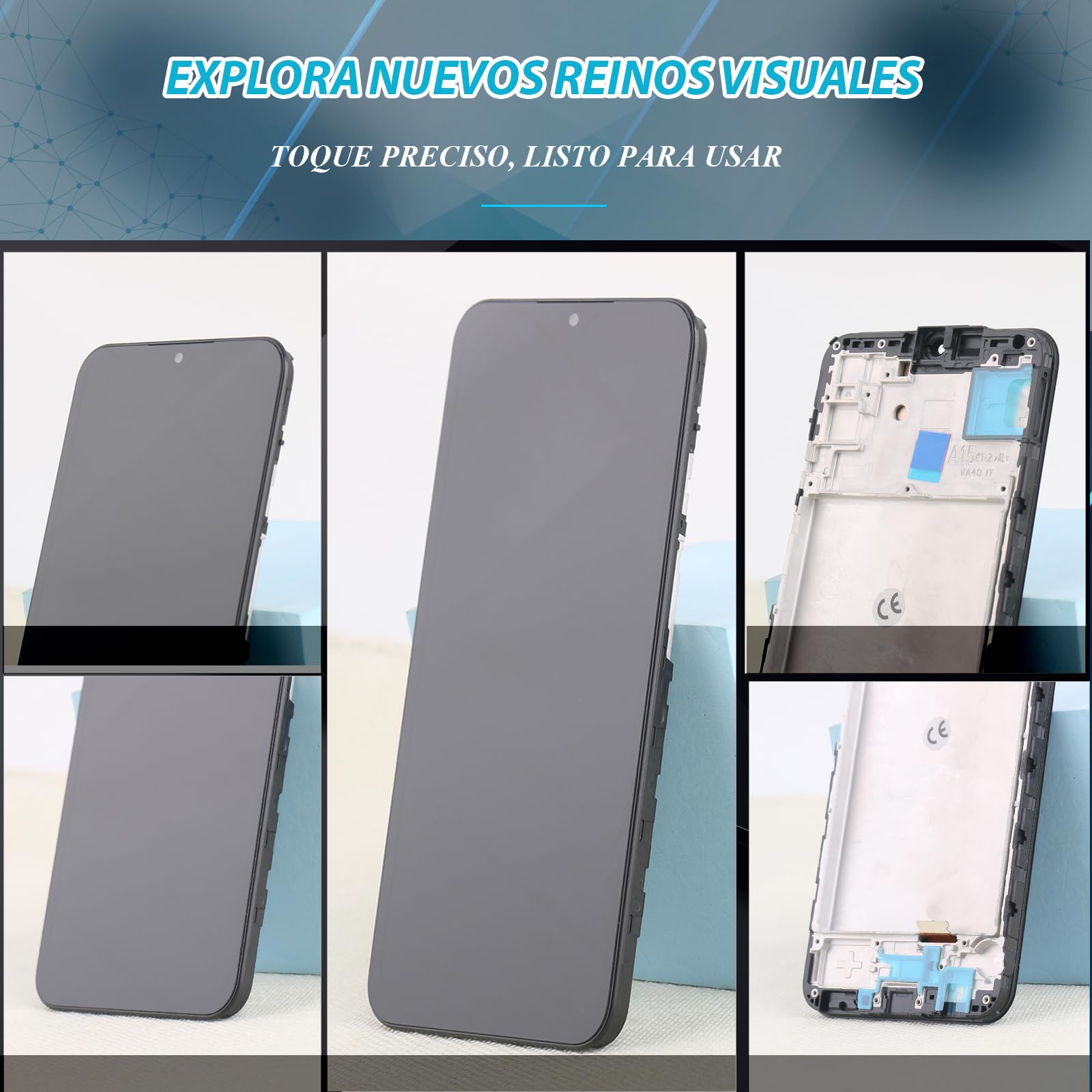 RongZy para Samsung Galaxy A15 LCD Pantalla para Samsung Galaxy A15 5G A156B/A15 4G A155F Táctil Digitalizador Asamblea Reemplazo +Reparación Herramientas (Incell con Marco)