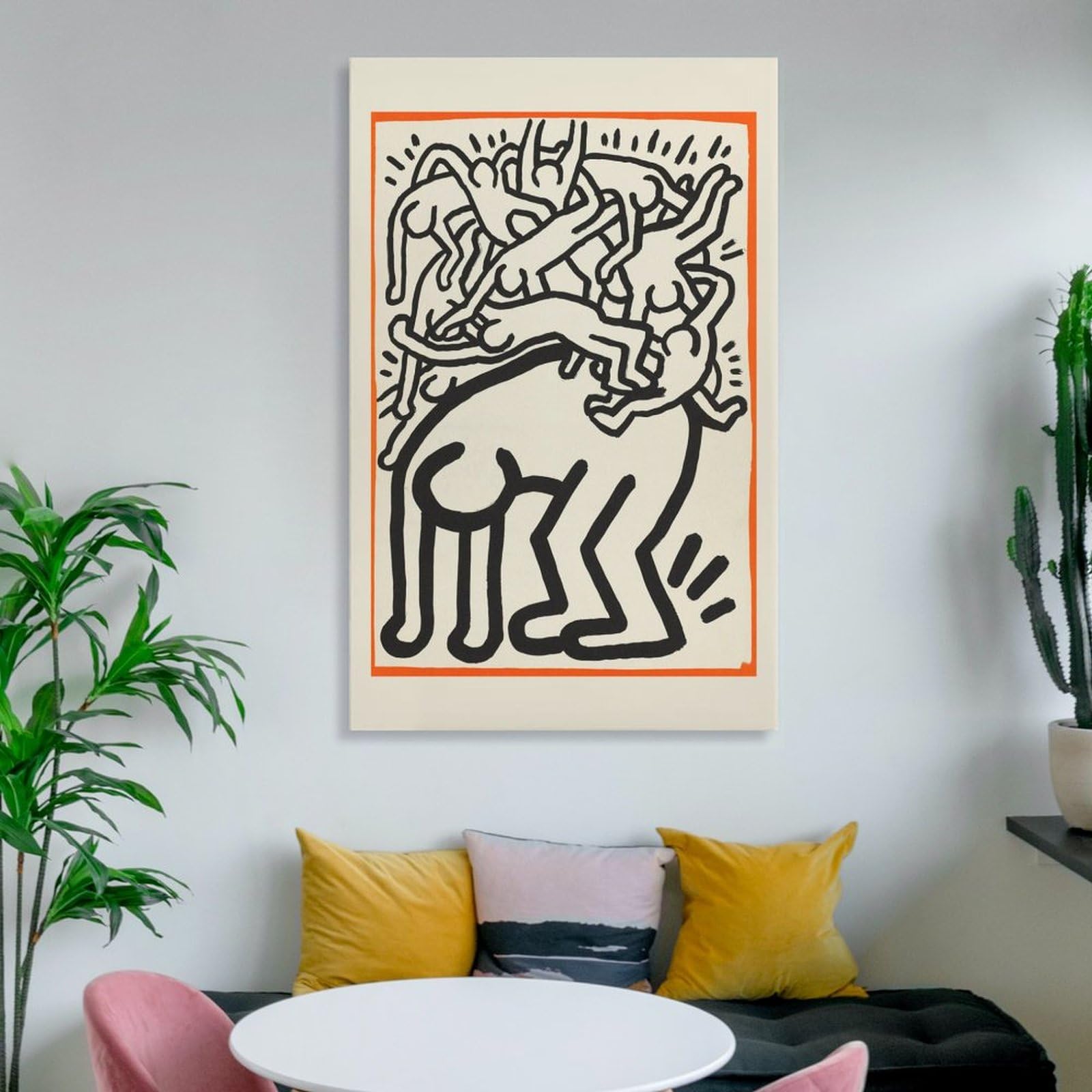 キースヘリング　壁掛け　アートフレーム　　インテリアパネル キースヘリングポスター 絵 絵画 グッズ 額 アートパネル アート